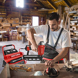 ▶ CRAFTSMAN Compresor de aire, compresor de aire portátil de 2 galones, tanque doble, 1/3 HP sin aceite, presión máxima de 125 PSI, modelo: CMXECXA0220242, rojo