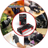 Ammex GPNB GlovePlus Guantes negros de nitrilo, libres de latex, desechables, libres de polvo