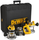 Dewalt DW618B3 Paquete de rebajadora con tres bases, 1678 W, motor de 12 A, 24,000 RPM NA