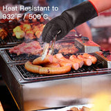 ▶ Guantes ignífugos  para freidora de pavo, hornos, cocinar, resistente al calor, resistente al aceite, revestimiento de neopreno resistente al aceite