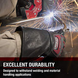 ▶Guantes de soldador de  piel para soldar y aparejar, resistentes a los impactos, resistentes a los cortes, varios tamaños disponibles (S - 2XL), Negro, Rojo, Large