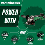 ▶ METABO Esmeriladora o Amoladora angular | 4-1/2 pulgadas | 18 V inalámbrico | Solo herramienta, sin batería, motor sin escobillas | G18DBALQ4 Metabo HPT