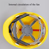 ▶ Casco de Seguridad Recargable Con Ventilador Oculto Velocidad Del Viento de 4 Velocidades Cascos de Construcción de Motor Sin Escobillas de 6 Polos Y 3,5 W Banco De Energía Independiente de Tipo Br