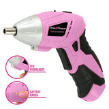 Pink Power Juego de herramientas de taladro y destornillador eléctrico PP1848K 18 V taladro inalámbrico con cargador y juego de brocas