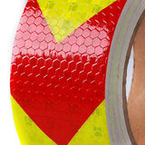 Cinta reflectante resistente al agua al aire libre roja y amarilla, cinta reflectora de alta visibilidad, advertencia de peligro, advertencia de precaución, cinta adhesiva de seguridad (2 pulgadas x 30 pies)