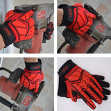 HANDLANDY Guantes antivibraciones, acolchado SBR, guantes de impacto protectores de TPR, guantes de trabajo mecánico para hombre (grande)
