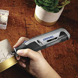 ▶ DREMEL - Herramienta giratoria inalámbrica de iones de litio de 4 V, velocidad variable, multiusos, carga USB, fácil cambio de accesorios, perfecto para bricolaje ligero y manualidades