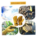 ▶ Guantes de soldador de cuero Doble capa corta CALOR DE CALOR DE PROTECCIÓN Guantes de estufa XL 1 Pair, guantes resistentes a los cortes