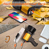 🔦 Linterna recargable BUYSIGHT Foco recargable, foco de luz de mano, linterna grande de 10000 lúmenes, foco de mano, linterna ligera y súper brillante (aleación de aluminio)