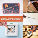 ▶ Caja de Herramientas Básica 26 en 1, Translúcido, Colgante, Portátil, Universal,Juego de Herramientas Básica Imprescindible de Mano para el Hogar para supermercado Reparaciones Diarias.