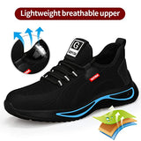 ▶  GLANOUDUN Zapatos de Trabajo de Seguridad para Hombres Zapatos de Acero Peso Ligero Transpirable Zapatos de Trabajo para Trabajadores Zapatos de protección