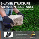 ▶ Guantes de trabajo de Cuero de Vaca de Grano Completo, Compatibles con Pantalla Táctil (8/M, Azul, CA9730HL)