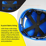 ▶ Casco de Seguridad Casco Ajustable Anti-rotura Azul con Franja Reflectante para Obras de Ingeniería de Energía