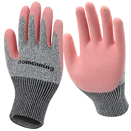 ▶ Guantes de jardinería  para mujeres y hombres, guantes protectores recubiertos de nitrilo y goma, guantes de jardín a prueba de espinas, guantes de trabajo al aire libre, azul, verde, gris, rosa (talla M a XL) (mediano, goma, 6 pares, rosa)