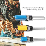 ▶ 3 Unids 1/4 Pulgadas De CarpinteríA Fresa Fresa Cojinete Buje Trim Router Bit Set Edge Edge Slotting Router