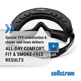 ▶  Gafas de seguridad, protección ocular Wildland Fire OTG, antiniebla, resistente a los arañazos, protector de ojos para hombres y mujeres con lente transparente, correa ajustable, marco negro, S80225