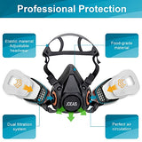 ▶ Media máscara Cubierta reutilizable de media cara, respirador de medio polvo con filtros reemplazables y reutilizables, cubierta facial de pintura para pintura, pulido a máquina, soldadura y otra protección de trabajo (mediano)..