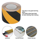 ▶ Cinta de Peligro Ultra adhesiva, Negra Y Amarilla, Cinta de Peligro de Advertencia de Seguridad para el Piso, Autobuses de 3 3.9 Pulgadas X 32.8 Pies, Escalones, Rampas, Escaleras contra Incendios, Esc