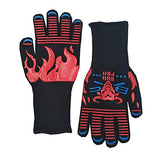 ▶ Guantes ignífugos Resistentes al Fuego Alta Temperatura 500/800 Grados Horno microondas Horno Cocina Guantes Antideslizantes Guantes