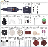 ▶ Esmeriladora o Amoladora 140 Accesorios, 130W Multiherramienta Mini Amoladora eléctrica Herramienta Rotativa multifunción con Eje Flexible/Portabrocas Sin Llave para Manualidad y Creación Bricolaje