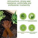 ▶ Guantes de jardinería de cuero profesionales para mujeres y hombres, guantes de trabajo de jardín rosa con protección del antebrazo