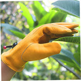 ▶ Guantes de soldador de cuero Doble capa corta CALOR DE CALOR DE PROTECCIÓN Guantes de estufa XL 1 Pair, guantes resistentes a los cortes