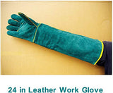 ▶ Guantes De Soldador Extralargos, Guantes De Soldar Resistentes Al Calor, Guanteletes De Cuero For Soldar, 60 Cm / 24 Pulgadas, Manoplas For Soldadores For Chimenea/Soldadura/Manejo De Animales
