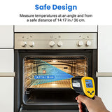 Termómetro pistola de temperatura infrarrojo láser digital sin contacto, -58 ℉ ~ 1022 ℉ (-50 ℃ ～ 550 ℃), Amarillo y Negro