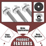 ▶ Hilitchi Juego de 70 tornillos hexagonales de acero inoxidable 410 de 12 x 1-1/2 pulgadas, con arandelas de junta de sellado EPDM de neopreno M5.5 x 19