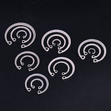 ▶ Hilitchi - Juego de 200 Anillos de retención de Clip de Acero Inoxidable 304, tamaño 15