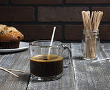 ▶ Agitadores de café de madera, paquete de 1000 varillas desechables, palitos de madera de 5.5 pulgadas para café y cócteles, mezclador de bebidas de madera con extremos lisos, palitos de bebidas Swizzle