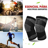 ▶ Rodilleras profesionales para el trabajo de Compresión Rodillera Deportiva Elastica Ajustable con Tensión de la Banda Rodilla de Soporte para Correr, Gym, Basquetbol, Voleibol, Bicicleta Montaña y Actividades Deportivas (2 Piezas) (XX-Large)