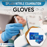 PlastCare USA Splash - Guantes de nitrilo, color azul, 100 unidades, sin látex (1 caja de 100), color azul