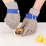▶ Guantes de Trabajo Anticorte , versión mejorada 2.0 de nivel 9 de alambre de acero inoxidable de malla metálica para cocina, guantes de trabajo de seguridad (grande)