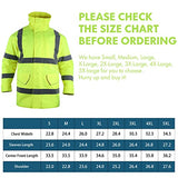 ▶ Chaqueta de seguridad reflectante de alta visibilidad para hombre, impermeable, clase 3 ANSI, forro acolchado (amarillo, 5XL)