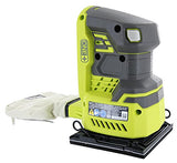 ▶ RYOBI  Lijadora de palma Ryobi P440 One + 18V Ion de litio 12,000 RPM 1/4 hoja con bolsa para polvo integrada y almohadillas de lijado incluidas (batería no incluida, solo herramienta eléctrica)