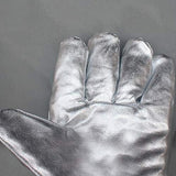 ▶ Guantes ignífugo de papel de aluminio de alta temperatura Guantes Resistencia de la hornada Anti-escaldar Anti-Liquid nitrógeno amoniacal Oxyge