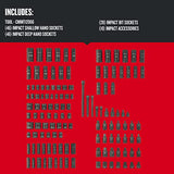 ▶ CRAFTSMAN  Mechanic Tool Set, Impact Socket Set, SAE/Metric, 1/4" 3/8" and 1/2" Drive, 130-piece Master Set (CMMT17901)