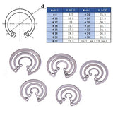 ▶ Hilitchi - Juego de 200 Anillos de retención de Clip de Acero Inoxidable 304, tamaño 15