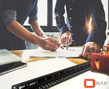 ▶ Juego de regla de escala arquitectónica de 12 pulgadas (imperial) | Herramienta de dibujo triangular de aluminio grabado con láser para Blueprints | Regla de metal estándar incluida