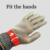 PRICEXES Guantes Anticortes Guantes de Alambre de Acero Inoxidable con un Corte de Cinco Dedos de Cinco Dedos Anti-Cortes con Hebilla for Cortar Ropa, Matanza y Pescado