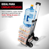 ▶ Redlemon Diablito Plegable de Aluminio con Capacidad para 100 kg de Carga, Llantas y Base Plegables, Mango Ergonómico y Ajustable hasta 97 cm de Altura, Resistente y Ligero, Fácil de Guardar