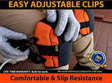 Rodilleras para hombres, rodilleras para trabajo, construcción de pisos, rodilleras, acolchado de espuma y cojín estabilizador antideslizante, doble correas de clip de resistencia, guantes de seguridad