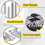 💢  Hilitchi Juego de 570 tornillos de cabeza plana redonda de acero inoxidable Phillips M 3 4 5 6