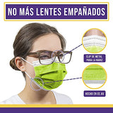 ▶ Mascarillas desechables de 4 Capas, Ultra Suave, Máscara Protectora y Transpirable, Paquete de 50 Unidades para Uso Diario Fabricada en Estados Unidos (Verde Kiwi)