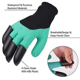 ▶ Guantes Jardinería con garras para excavar tierra y plantar guantes de jardinería para jardín (verde)