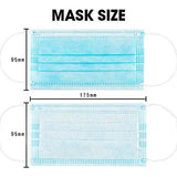 ▶ Mascarillas desechables , diseño de 3 capas, protección de cara azul transpirable con bucles elásticos, antipolvo, máscara de seguridad antipolvo para adultos, hombres, mujeres, uso interior y exterior (50 unidades)