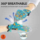 ▶ Guantes de jardinería para niños de 3 a 9 años, guantes de trabajo para patio para niños, guantes de trabajo de seguridad suaves para jugar al aire libre (S, rosa azul, KID-MF7362)