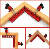 Herramientas Carpintería  DUEBEL - Escuadras de posición de 90 grados, 5,5 x 5,5 pulgadas, aleación de aluminio, abrazaderas de ángulo recto para carpintero, herramientas de carpintero, 2 paquetes