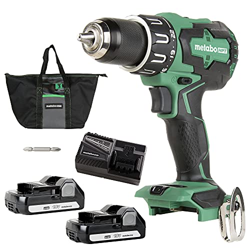 ▶ METABO Kit de taladro/ inalámbrico destornillador  MultiVolt de 18 V, motor sin escobillas, portabrocas de metal sin llave de 1/2 pulgada, garantía de herramienta de por vida | DS18DBFL2E